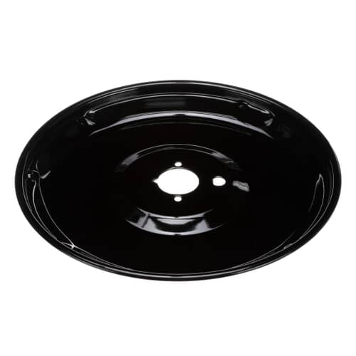 Top-down view of the WB31K5076 large black porcelain burner bowl.