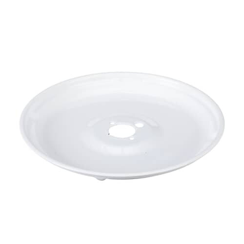 Side profile of the medium-sized white porcelain gas burner bowl.