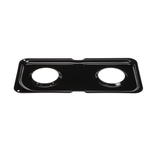 Angled view of the replacement double drip pan (WB34K10010).