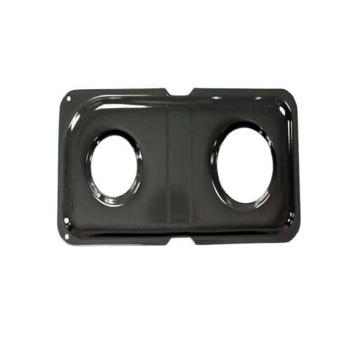 Angled view of the right-side double drip pan.