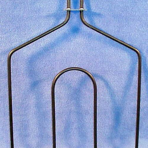 Full view of the WB44K5009 broil heating element, illustrating the double-loop design.