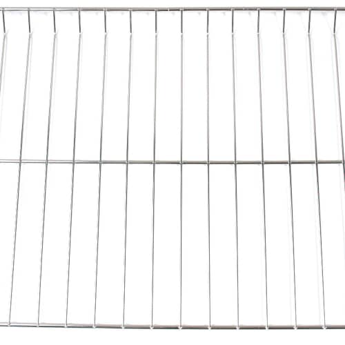 Close-up of the chrome-plated wire grid pattern of the GE WB48T10095 oven rack.