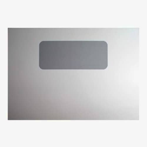 Replacement white outer glass panel for a GE oven door.