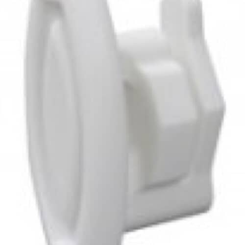 Close-up, slightly blurred view showing the shape of the GE dishwasher end cap