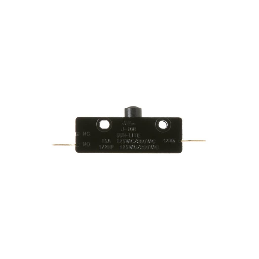 Back view of the GE WD21X10261 Switch Interlock, highlighting the electrical connectors for secure installation and operation in compatible GE appliances.