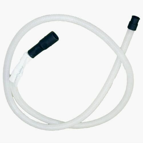 GE WD24X10014 dishwasher drain hose coiled with black connector ends