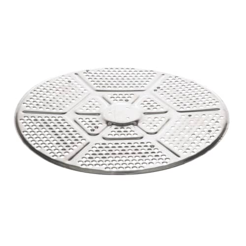 Top-down view of the metal diffuser showing the structural ribs radiating from the center hub.