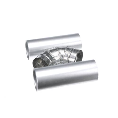 The side venting kit showing the two metal extension collars flanking the central 90-degree elbow.