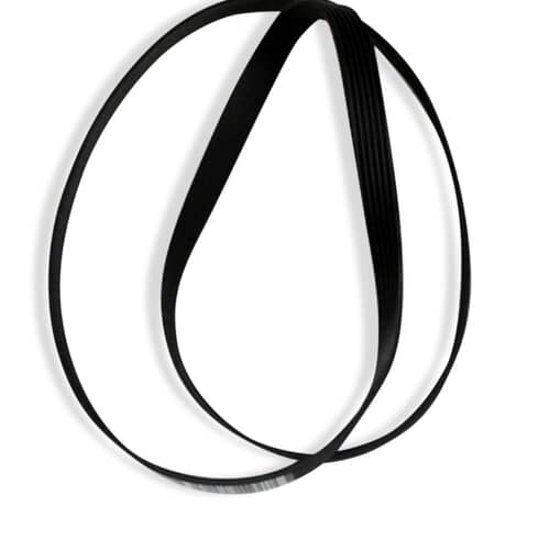 GE WH01X10302 6-rib drive belt looped on a white background