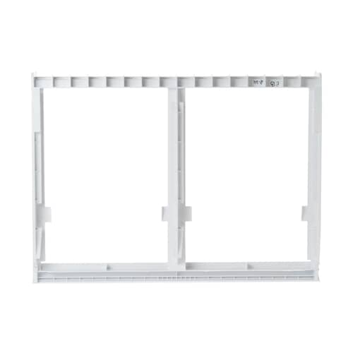 Angled view of the rectangular frame, highlighting the top railing and mounting points.