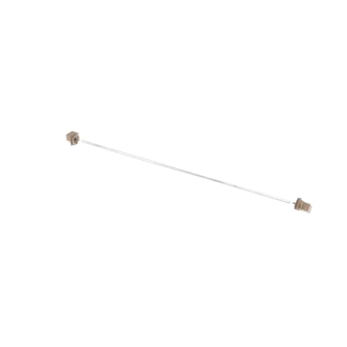 An angled view of the GE WR51X10038 heater conduction part showing both end connectors