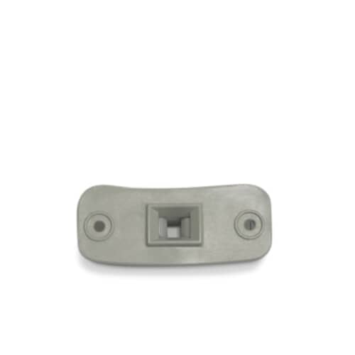 Gray LG 4027EL1001A door latch assembly showing the square receiving hole