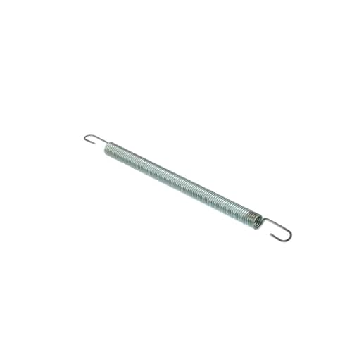 Isolated view of the metal extension spring, highlighting its uniform coils