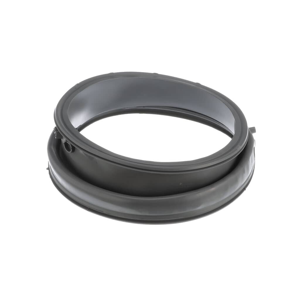 LG 4986ER0004F Washer Door Gasket packaged for shipping, with clear instructions and a video for easy DIY installation.
