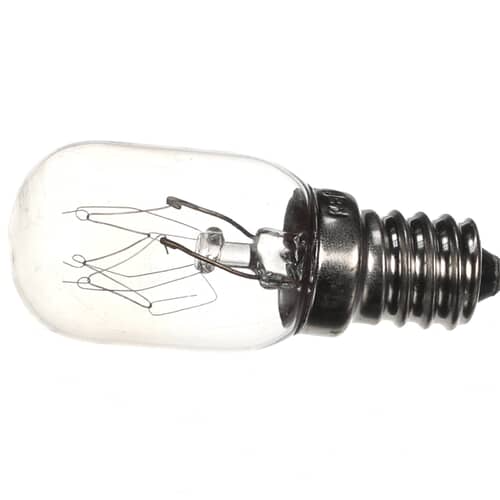 Angled view showing the clear glass envelope and the metal screw base details.