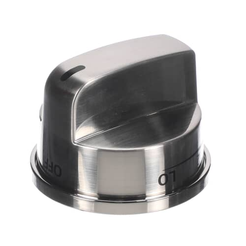 LG EBZ37189611 Gas Range Surface Burner Control Knob in stainless steel finish.
