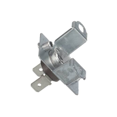 Angled view of the metal bracket assembly, showing the mounting tabs and the mounted thermal component.