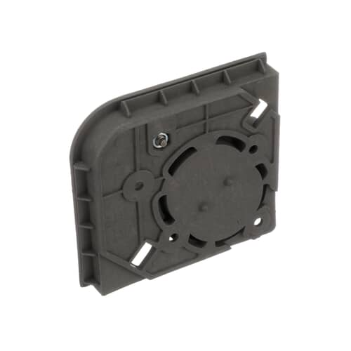 Angled view showing the rotating element secured by a center screw within the dark gray housing.