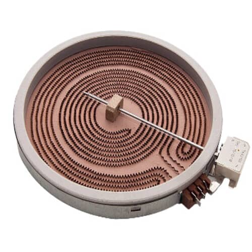Circular glass cooktop electric burner element.