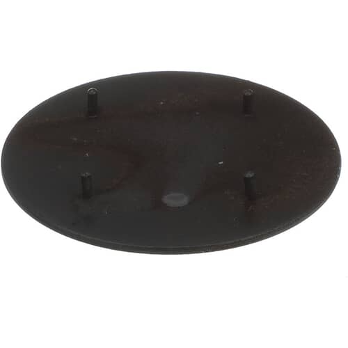 Flat black oval protective element cap.