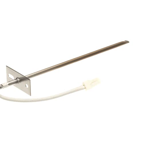 Long metallic temperature sensor and wire connector.