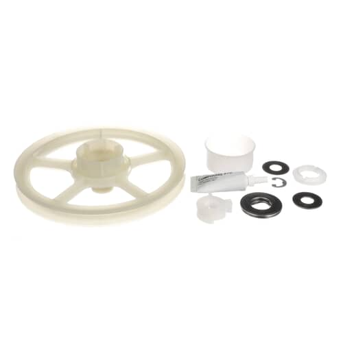 Whirlpool 12002213 thrust bearing kit laid out on a white background