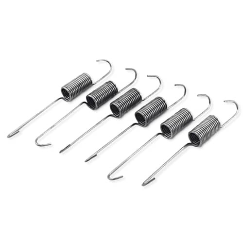 Close-up of the six metal extension springs clustered together