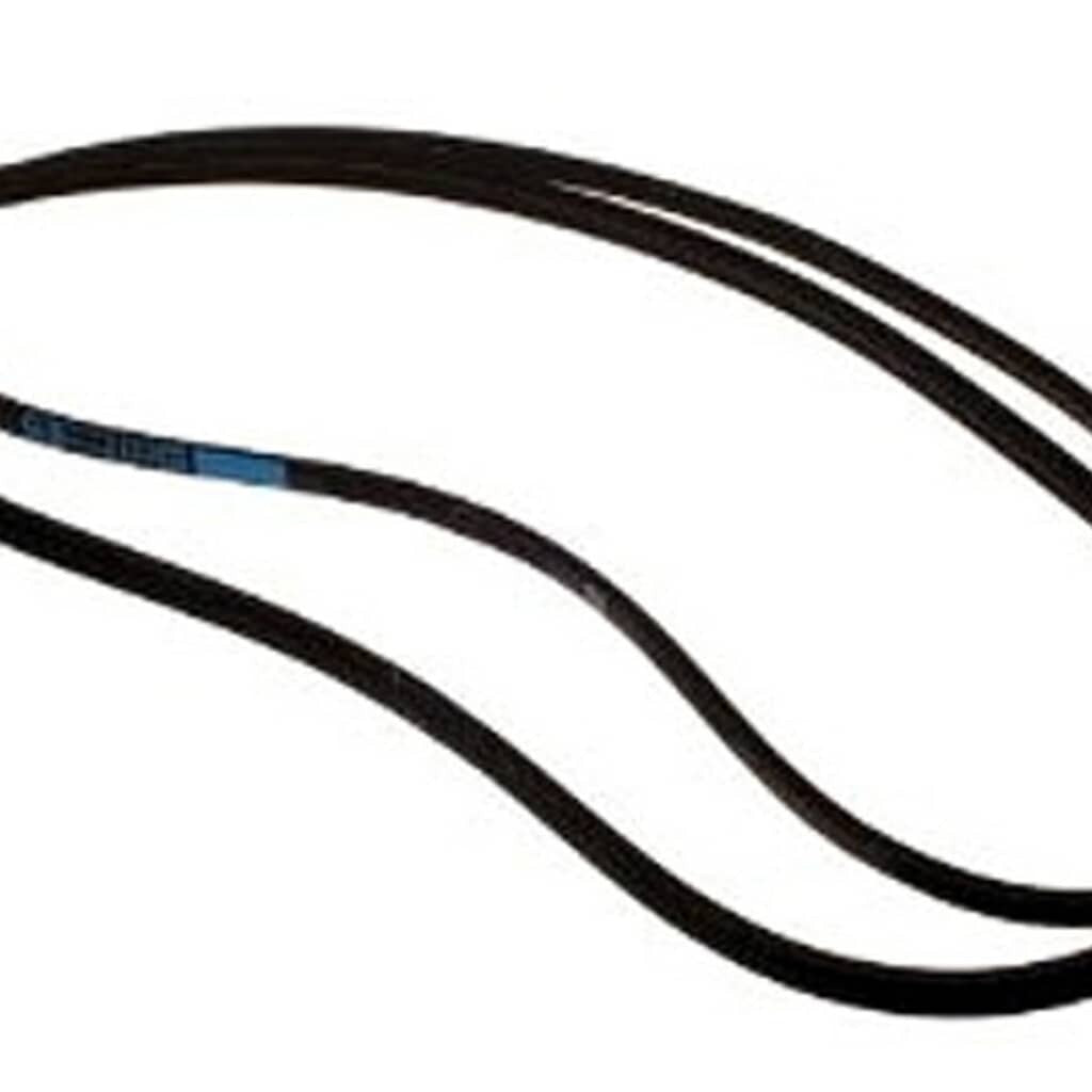 Image showing a complete washer belt set, including the Whirlpool 211125 Drive Belt (larger, on the left) and the 211124 Pump Belt (smaller, on the right), coiled and displaying the belt sizing text.