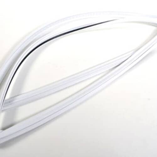 A close-up detail shot of the magnetic strip and sealing fin on the Whirlpool 2159061 gasket.