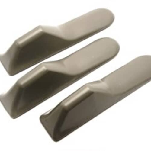 Three light gray Whirlpool 285976 drum baffles shown at a high angle