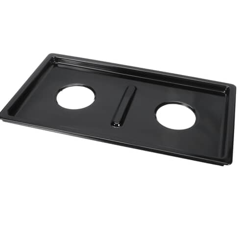 Whirlpool 3401X055-09 Gas Cooktop Double Burner Drip Pan in black porcelain.