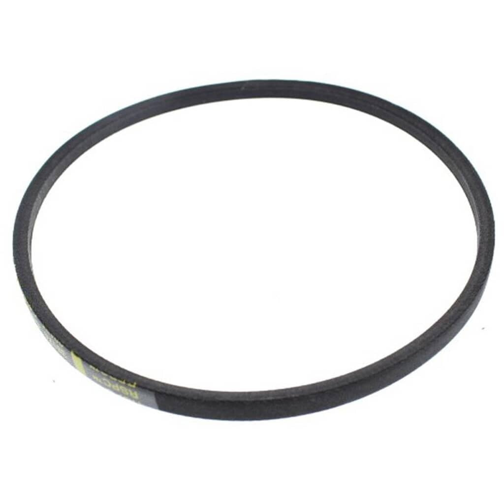 Front view of the Whirlpool 38174 Washing Machine Drive Belt showing its durable rubber construction and designed shape to fit into the washing machine drum for smooth operation.