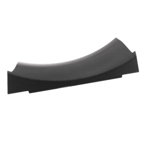 Angled view of the main plastic component of the door reversal kit against a white background.