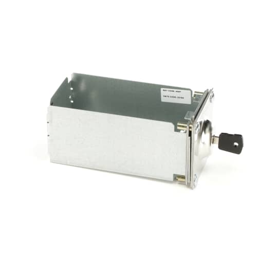 Side view of the Whirlpool W11190039 Box, highlighting its robust design, mounting points, and the secure enclosure for electrical parts inside washers and dryers.