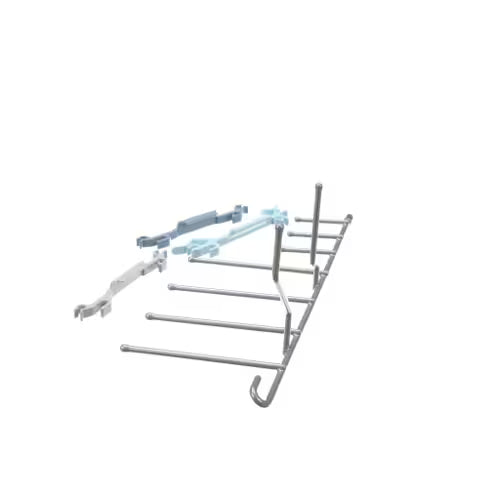 Dishwasher lower rack convertible tines 12002750 installed on rack rail