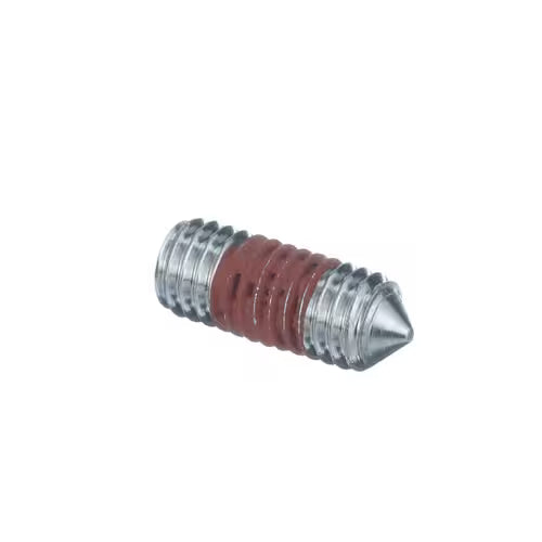 Refrigerator door mounting screw part 218755405 installed on Frigidaire refrigerator
