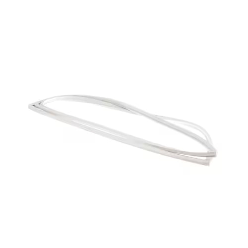 Close-up of part number 2188450A label on refrigerator door seal