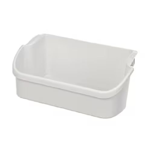 Close-up of Frigidaire 240338201 part number label on door shelf bin