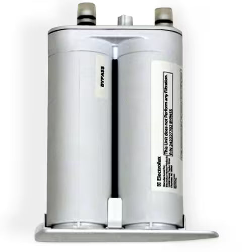 Water filter bypass plug 242227702 installed in Frigidaire refrigerator filter head