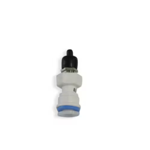 Installation view: LG 4932JA3014A tube connector attached behind refrigerator water valve