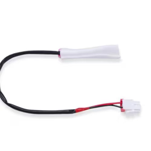 Samsung refrigerator evaporator area showing thermal fuse DA47-00095E installed