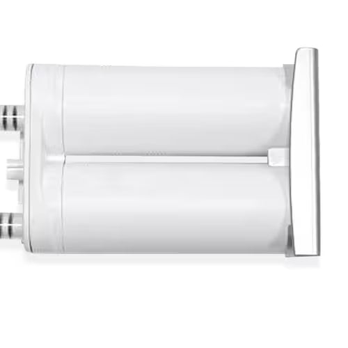 Close-up of part number EWF01 on water filter label