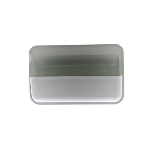 The underside of the white handle, showing the mounting clips/structure used to attach it to the appliance door panel.