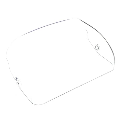 Side profile of the clear dairy compartment bin, highlighting the structural supports and mounting clips.