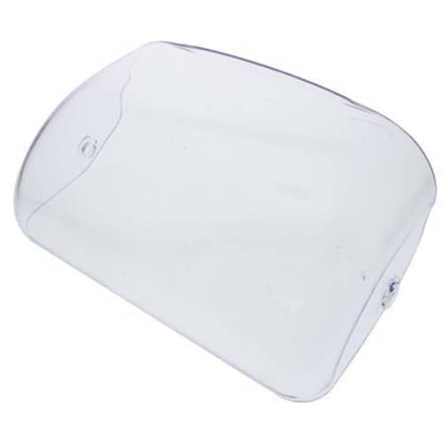 Top-down view of the clear plastic door bin, showing the smooth, slightly rounded top lip.
