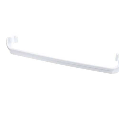 A side view of the white plastic support rail against a white background, emphasizing the structural depth.