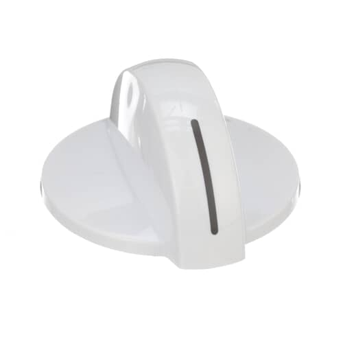 Top view of the Electrolux 316223000 white electric range control knob.