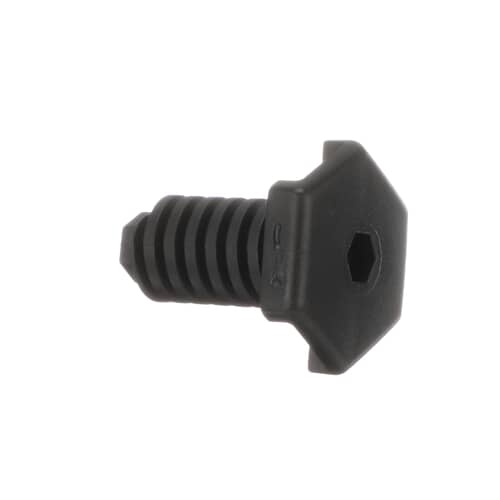 Close-up of the Electrolux 316272900 black plastic leveling screw with hex driver opening.