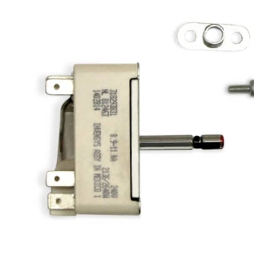Side view of the Electrolux 903136-9020 infinite switch, showing electrical terminals and part number 318293631.