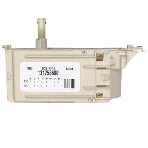 Electrolux 131758600 OEM washer timer assembly with labeled connector ports and mounting base.